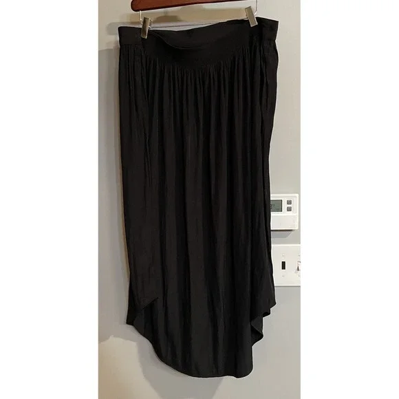 J‎ Jill Skirt Long Elastic Waist Asymmetrical Button Front Womens Large - Picture 2 of 7